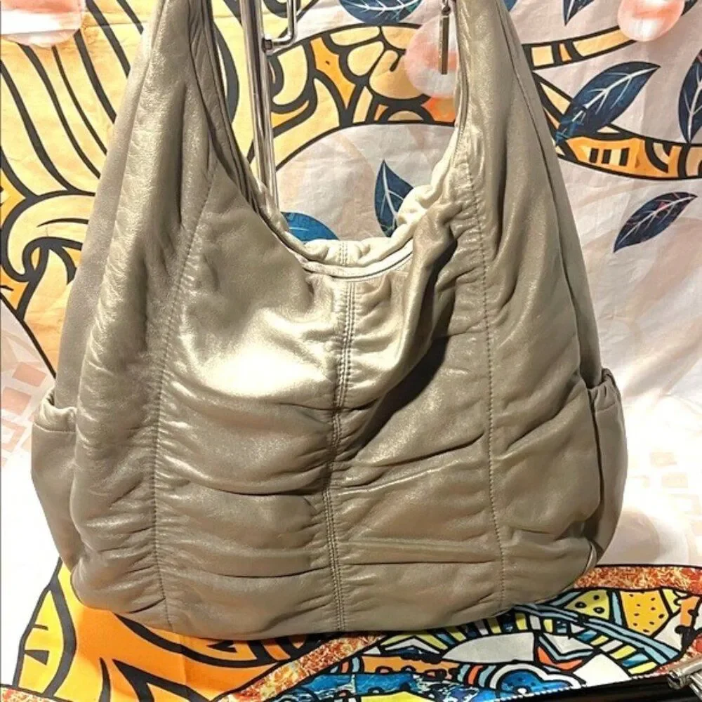 HOBO Internationl Gray Rouched  Women's Hobo Bag